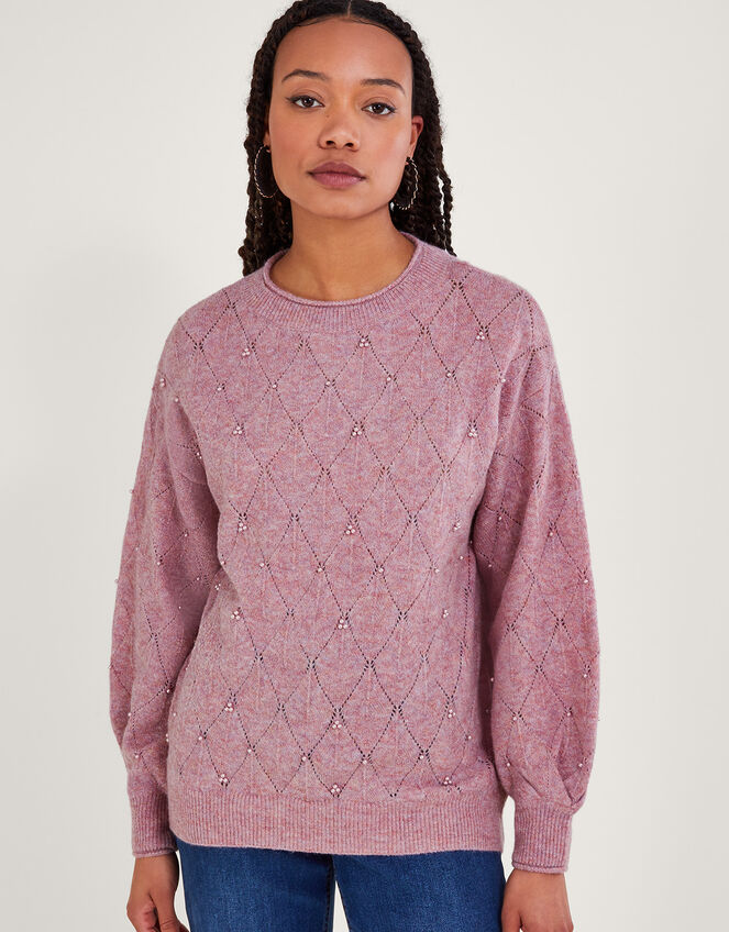Pearl Detail Jumper, Pink (PINK), large