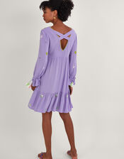Premium Embroidered Kaftan Dress in LENZING™ ECOVERO™, Purple (LILAC), large