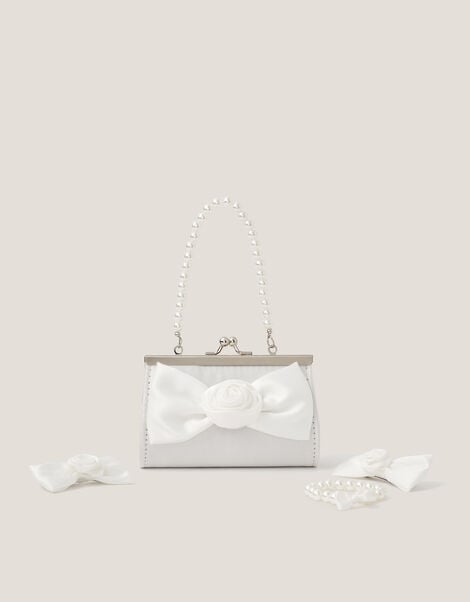 Bridesmaid Rosette Bag & Accessories Set, Ivory (IVORY), large