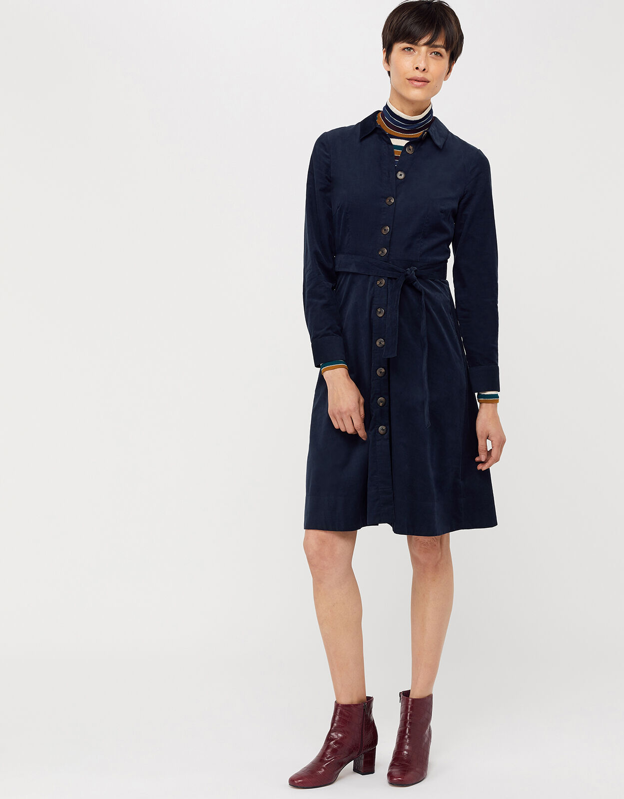 Coralie Cord Midi Dress Blue