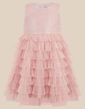 Baby Sofia Sequin Ruffle Party Dress, Pink (PINK), large