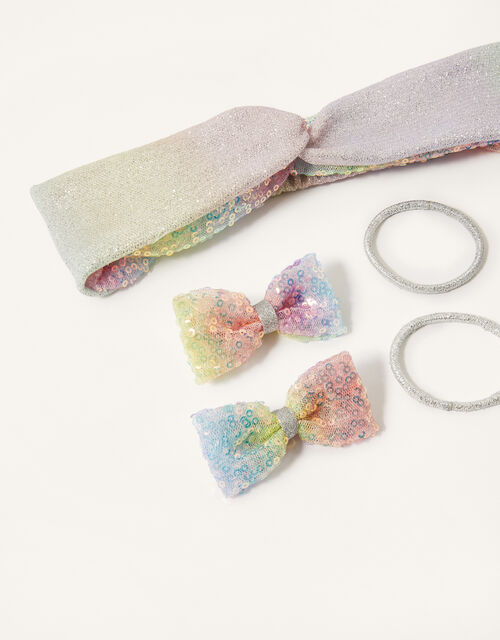 Rainbow Sequin Bando And Hair Clip Set Girls Hair Accessories Monsoon Global
