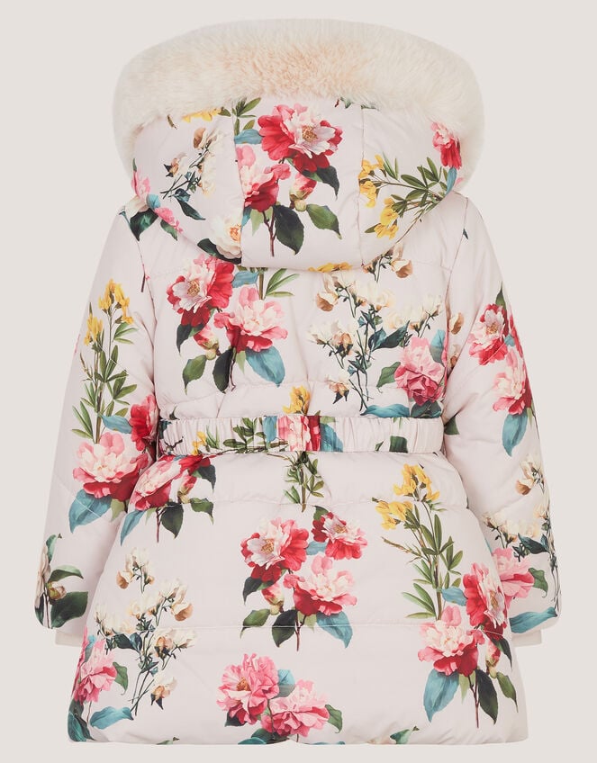 Baby Botanical Print Padded Coat, Ivory (IVORY), large