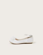 Flower Pearl Strap Ballet Flats, Ivory (IVORY), large