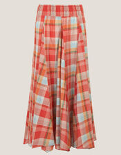 Cecily Check Midi Skirt, Orange (ORANGE), large