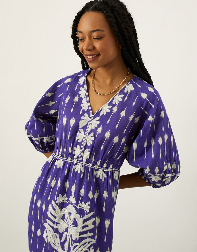 Premium Embroidered Maxi Dress, Blue (BLUE), large