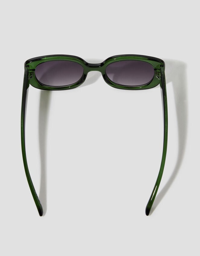 Chunky Oval Sunglasses, Green (GREEN), large
