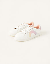 Pastel Ombre Rainbow Trainers, Ivory (IVORY), large