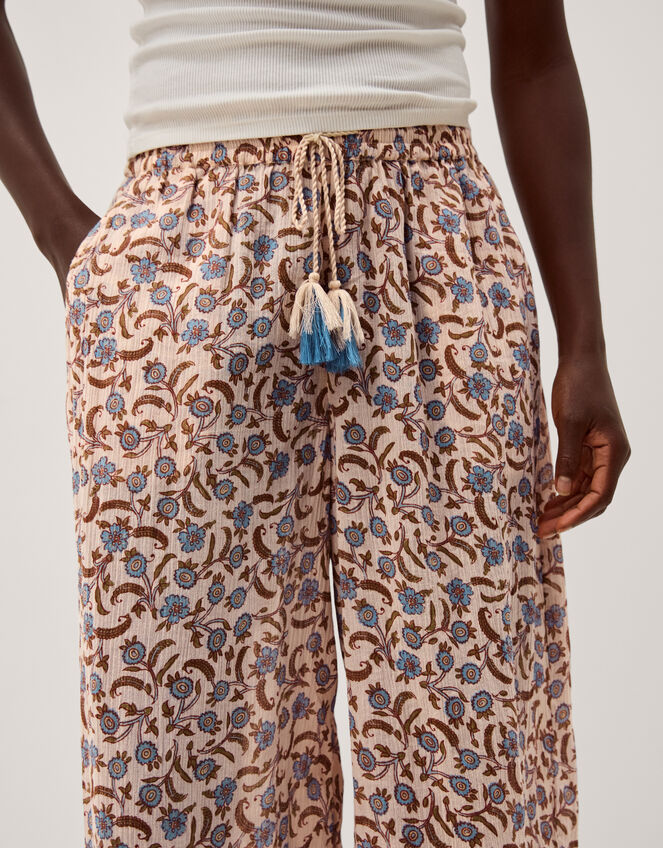 Ari Floral Balloon Trousers, Blue (BLUE), large