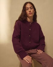 East Zoya Crew Neck Cardigan, Red (BERRY), large