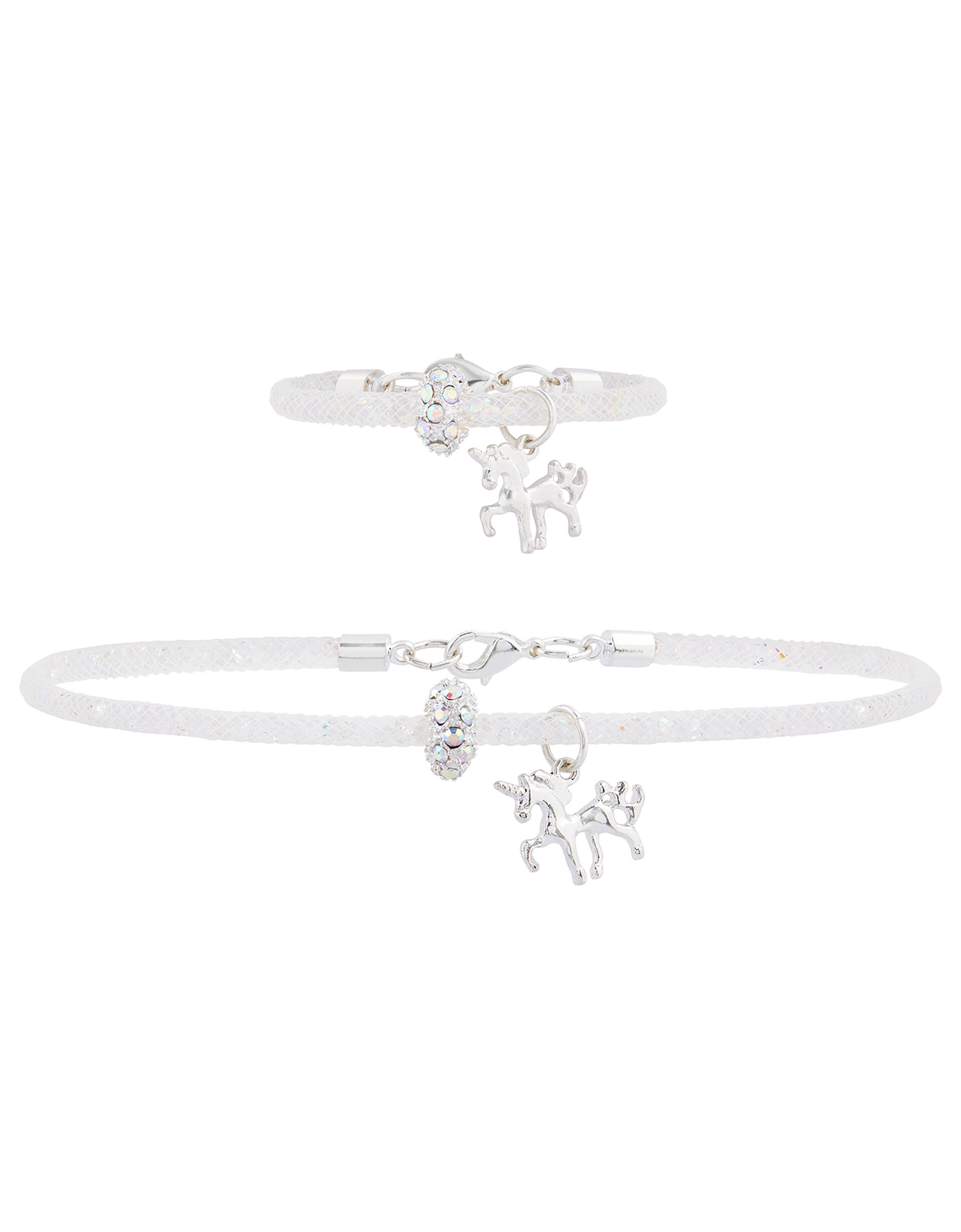 Sparkle Encased Unicorn Bracelet and Necklace Set, , large
