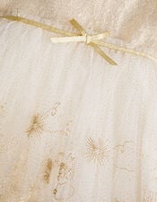 Land of Wonder Puff Sleeve Princess Steeple Dress, Natural (CHAMPAGNE), large