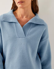 Cherry Collar Jumper, Blue (PALE BLUE), large