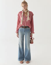 Maison Hotel Phillipa Embroidered Blouse, Orange (CORAL), large