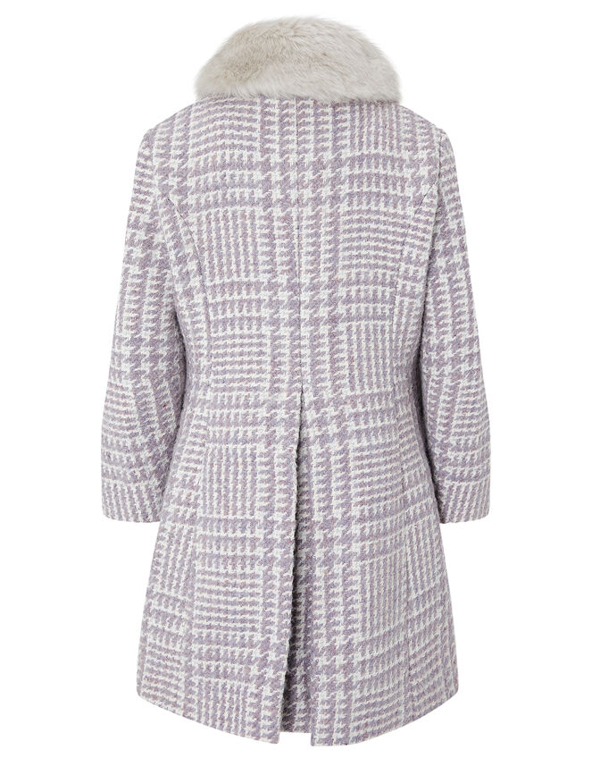 Dogtooth Tweed Coat, Purple (LILAC), large