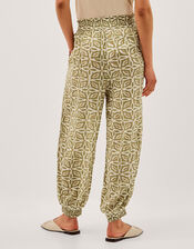 Elma Print Balloon Pants, Green (KHAKI), large