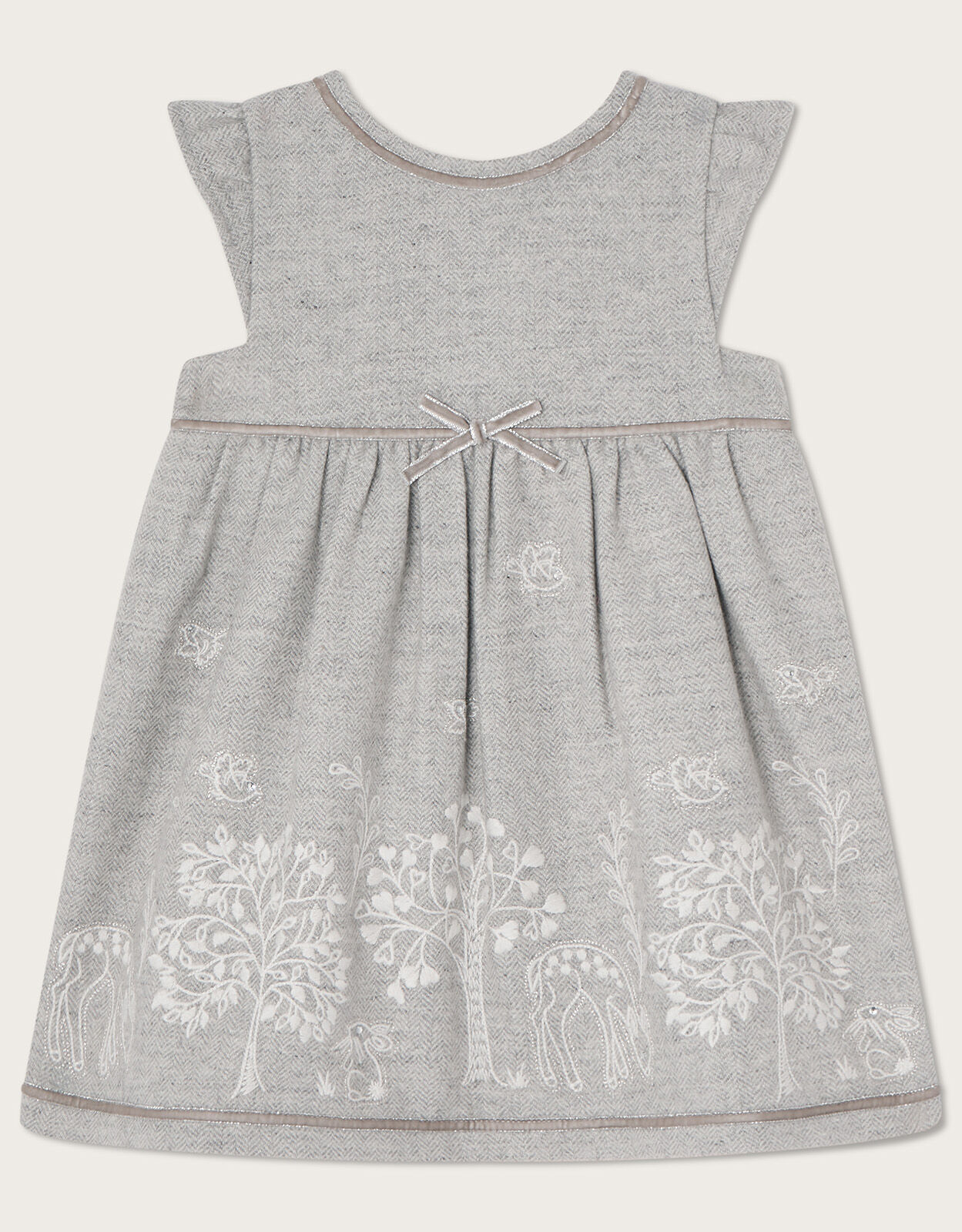 Baby Tree Stitch Detail Pinafore with T Shirt Grey