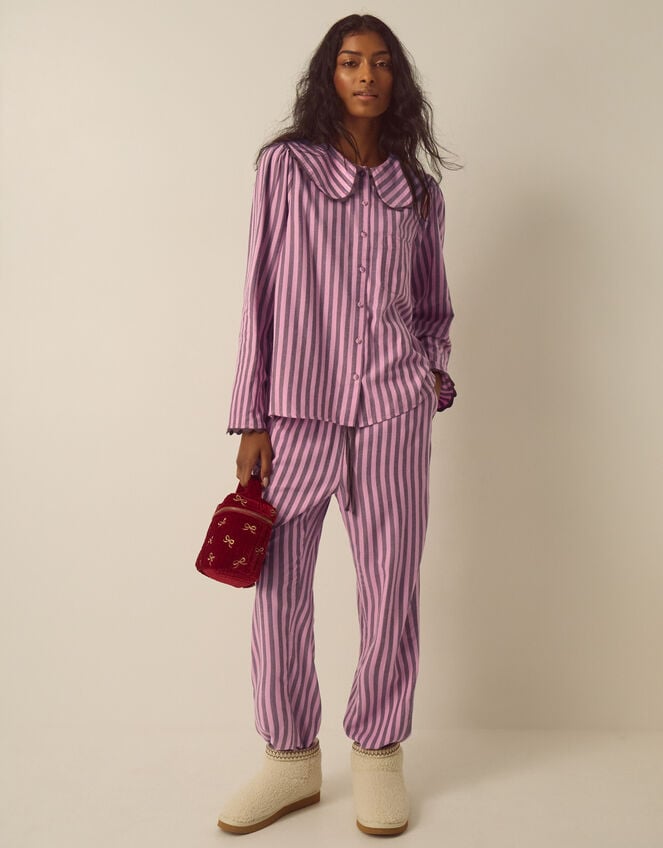 Sylvie Stripe Long Pyjamas Set, Pink (PINK), large