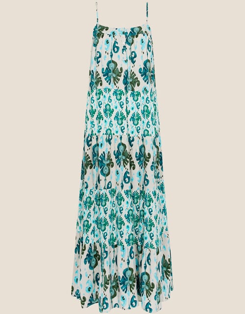 Heritage Print Midi Dress in LENZING™ ECOVERO™, Teal (TEAL), large
