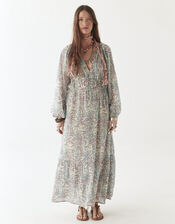 Maison Hotel Flora Long Sleeve Maxi Dress, Blue (BLUE), large