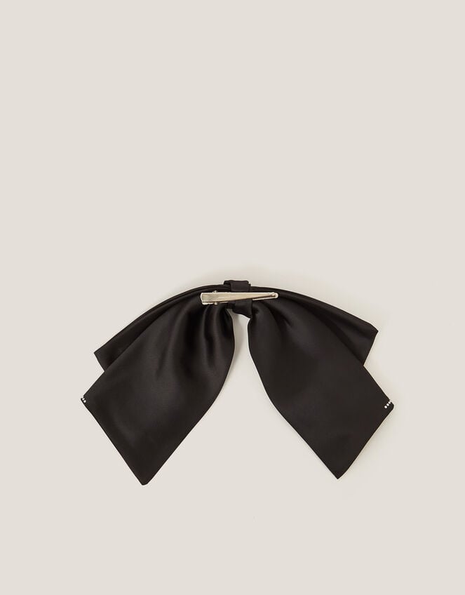 Waterfall Bow Hair Clip, Black (BLACK), large