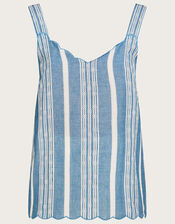 Stripe Cami Top in Sustainable Cotton, Blue (BLUE), large