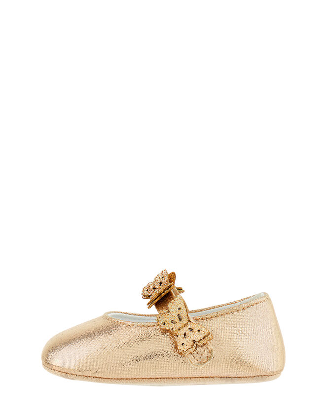 Baby Savannah Butterfly Bootie Shoes, Gold (GOLD), large