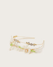 Garla Flower Pearl Wire Headband, , large