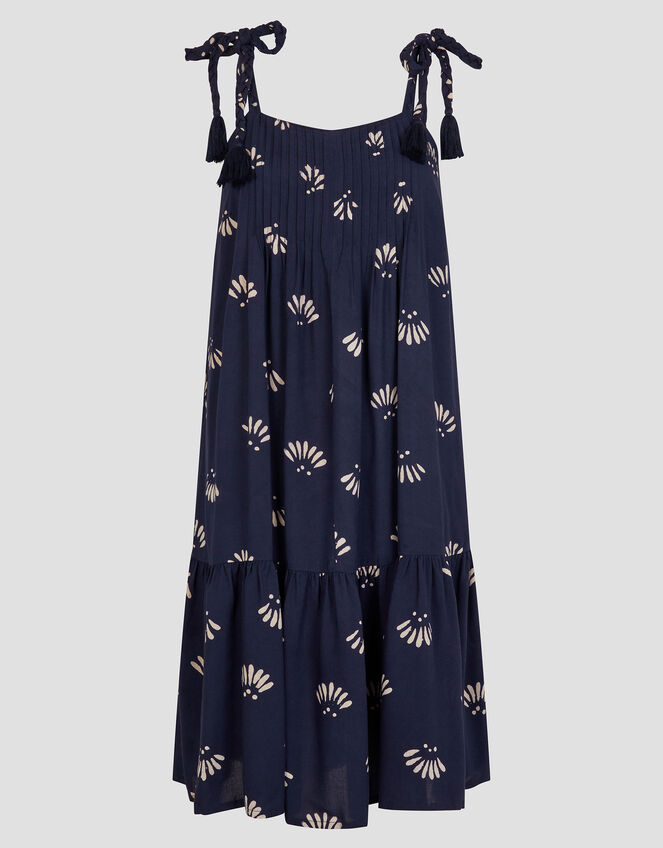 Briana Strappy Batik Mini Dress, Blue (NAVY), large