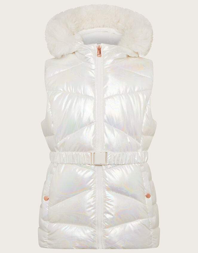 Metallic Marble Gilet , Ivory (IVORY), large