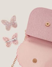 Scallop Butterfly Bag & Hair Clips Set, , large