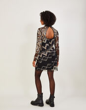 Finnley Embellished Tunic Dress, Black (BLACK), large