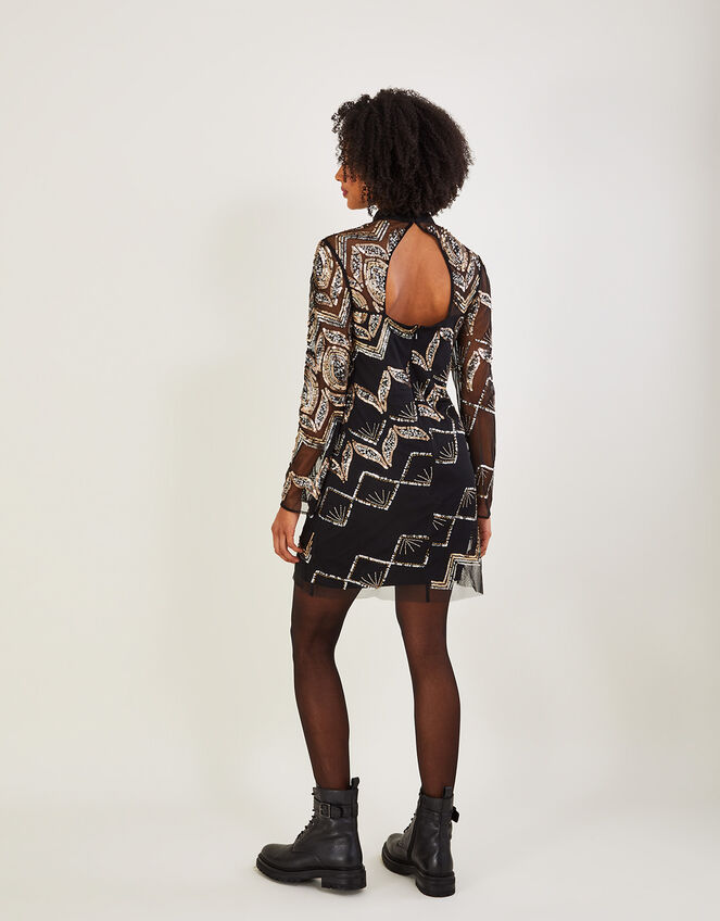 Finnley Embellished Tunic Dress, Black (BLACK), large