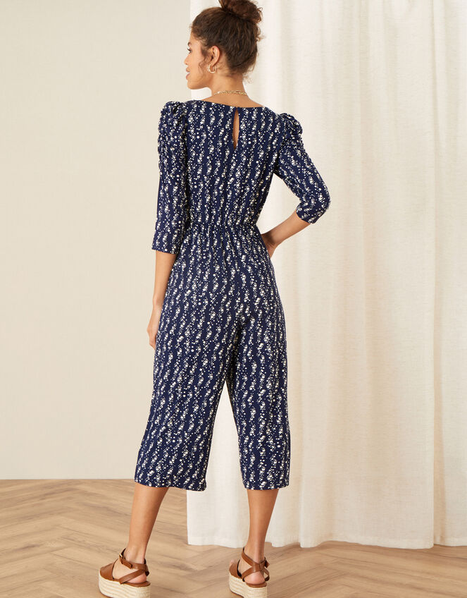 Dawn Spot Print Jumpsuit, Blue (NAVY), large