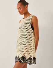 Nicole Knitted Tunic Beach Dress, Ivory (IVORY), large
