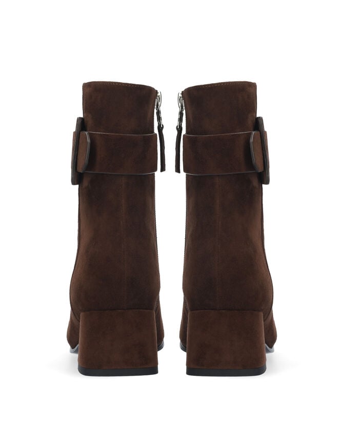 Bibi Lou Sandy Buckle Suede Ankle Boots, Brown (BROWN), large