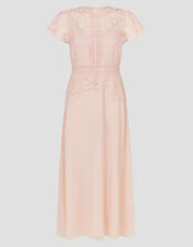 Monica Lace Midi Dress, Pink (SOFT PINK), large