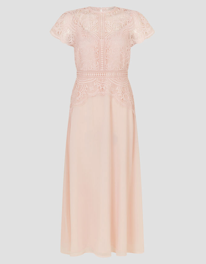 Monica Lace Midi Dress, Pink (SOFT PINK), large