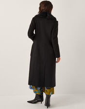 Fearne Faux Fur Collar Long Coat, Black (BLACK), large