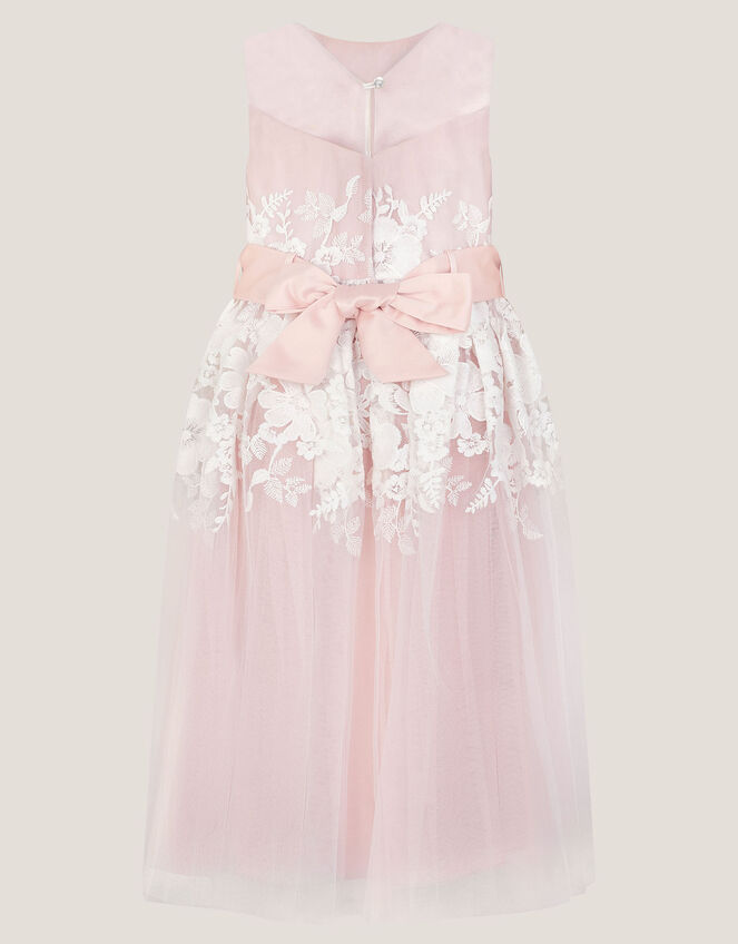 Felicity Floral Embroidered Mesh Dress, Pink (PALE PINK), large