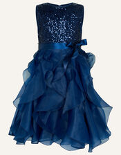 Cancan Ruffle Dress, Blue (NAVY), large