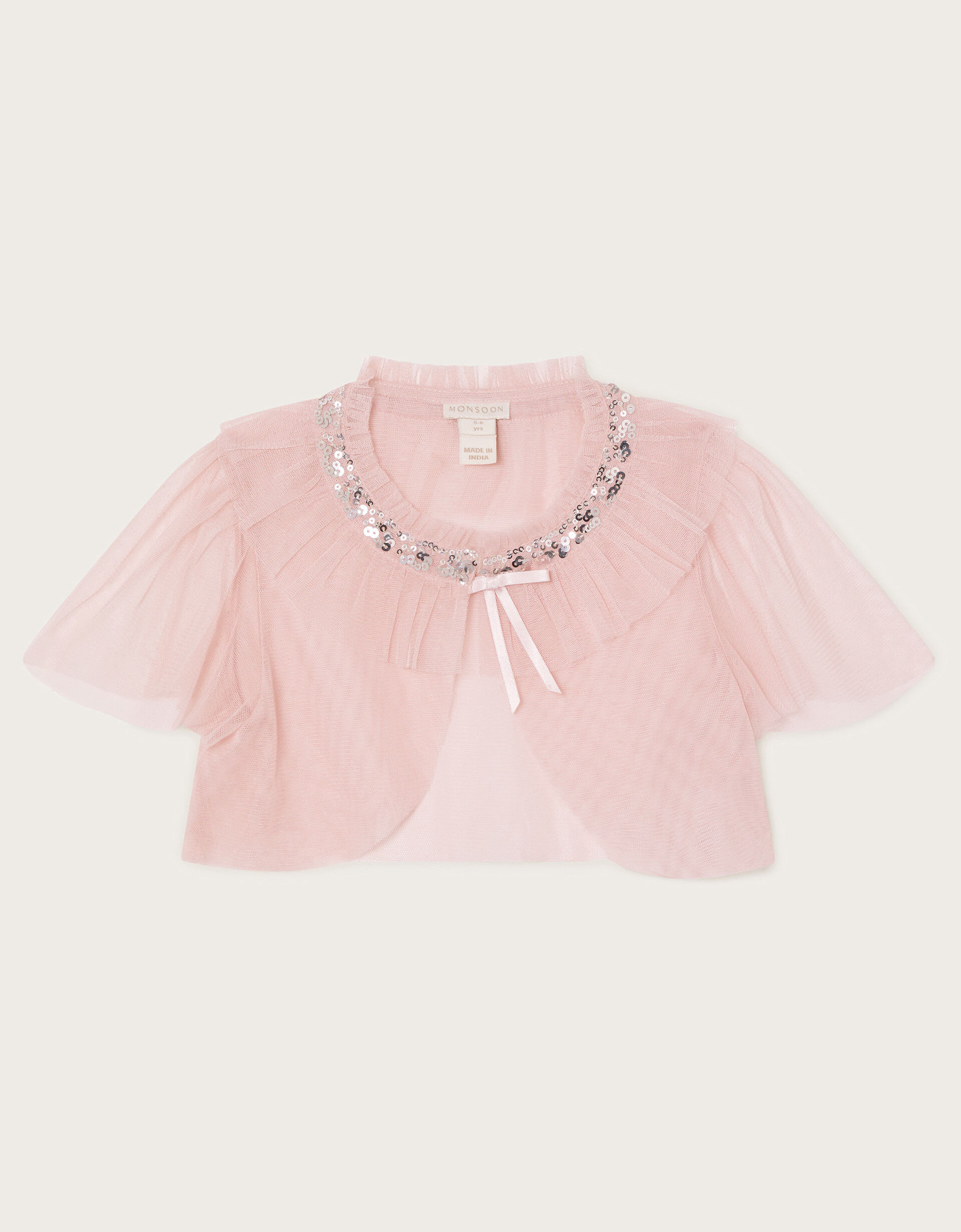Crop Tulle Cape Jacket Pink