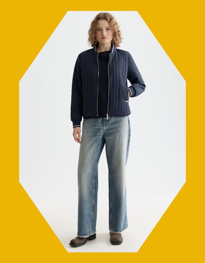 Scotch & Soda Reversible Quilted Bomber Jacket, Blue (NAVY), large