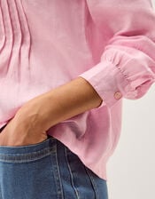 Riley Pintuck Linen Top, Pink (PINK), large