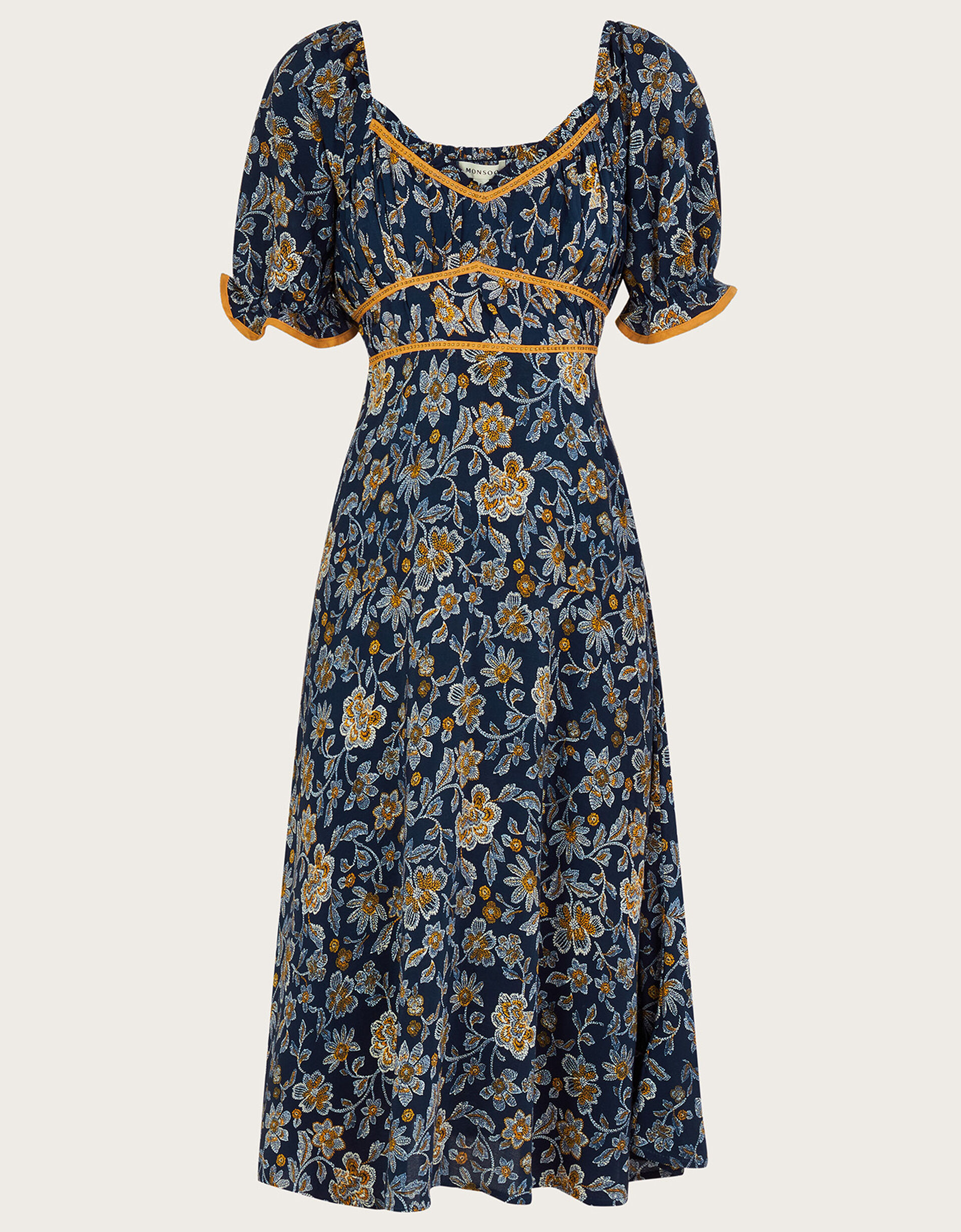 Dotty Flower Dress Blue | Day Dresses | Monsoon US.