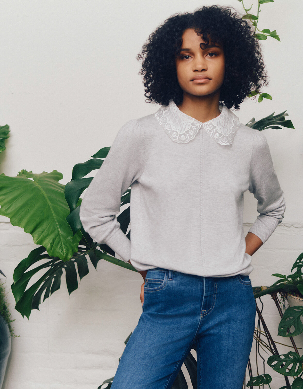 Lace neck jumper cheap