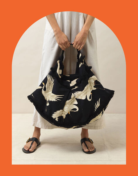 One Hundred Stars Stork Print Hobo Bag, , large