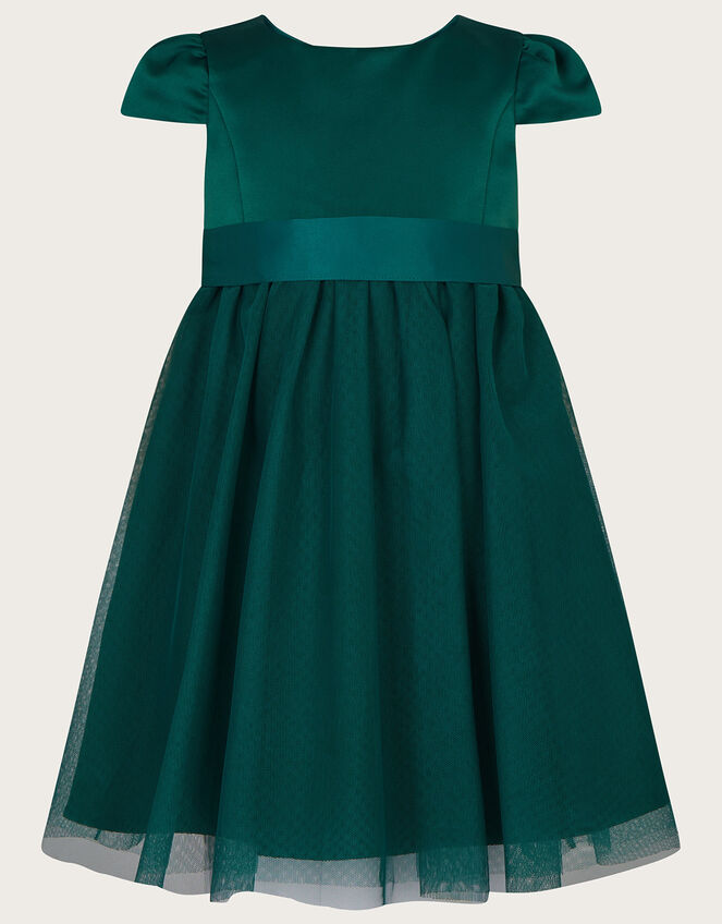Baby Tulle Bridesmaid Dress, Green (DARK GREEN), large