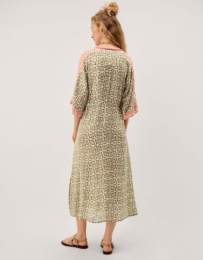 Elma Print Midi Beach Dress, Green (KHAKI), large