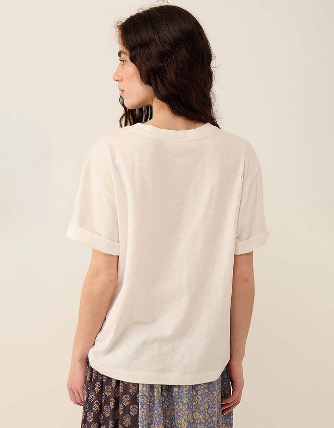 East Florence Floral Embroidered T-shirt, Ivory (IVORY), large